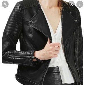 Topshop Faux Leather Moto Jacket